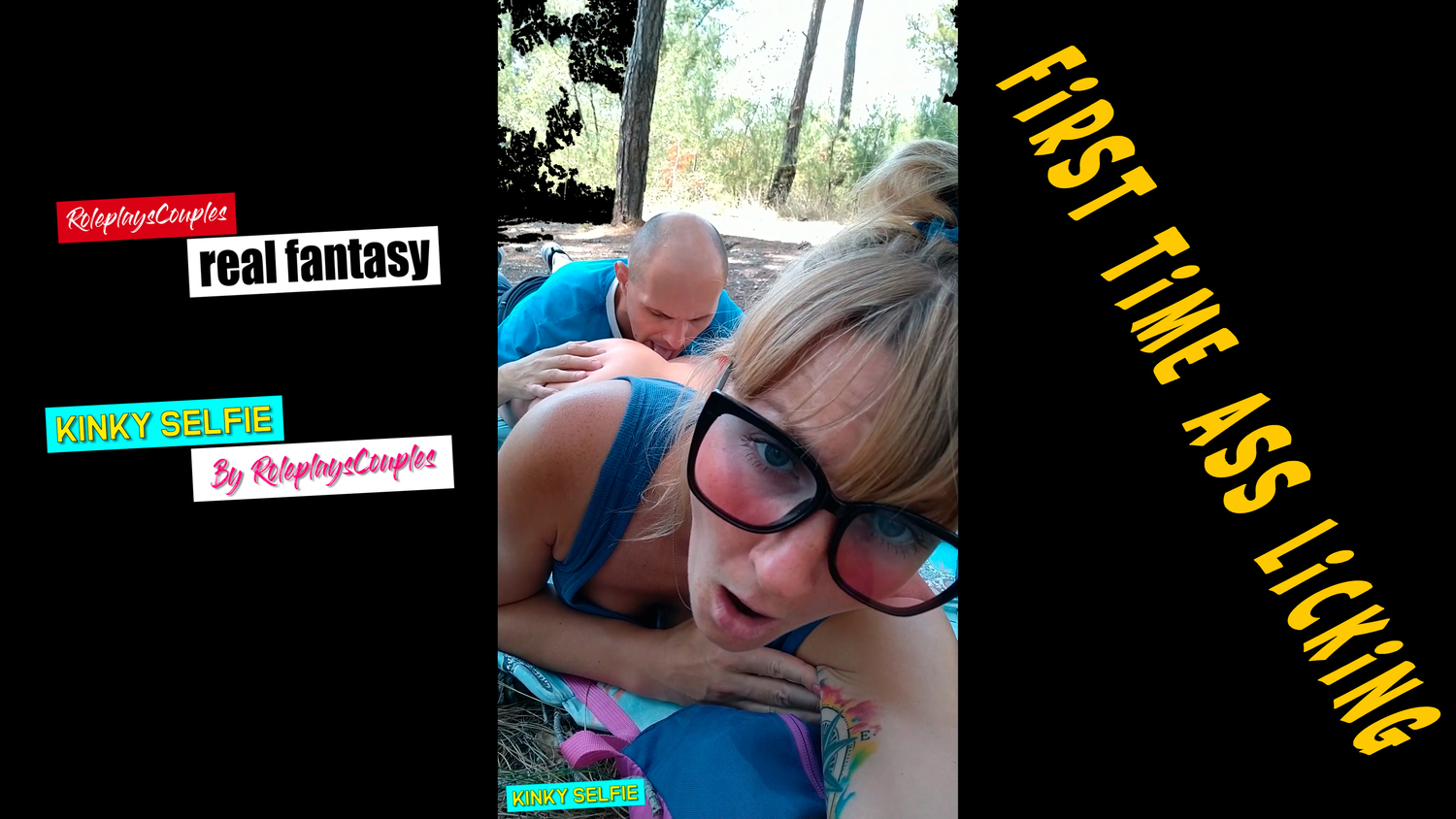 Мужик лижет очко блондинке на природе 